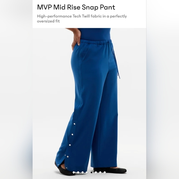 Athleta Pants - Athleta NWT Blue Pants With Snap Up Detail